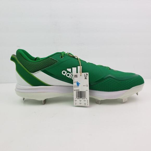 Adidas Icon 7 Mens Size 15 Green White Metal Baseball Cleats S23859 main image 4